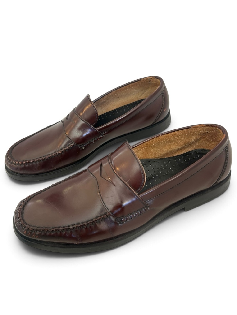 Bass Vintage Zevon Men's Classic Penny Loafers Oxblood Burgundy Size 11 D